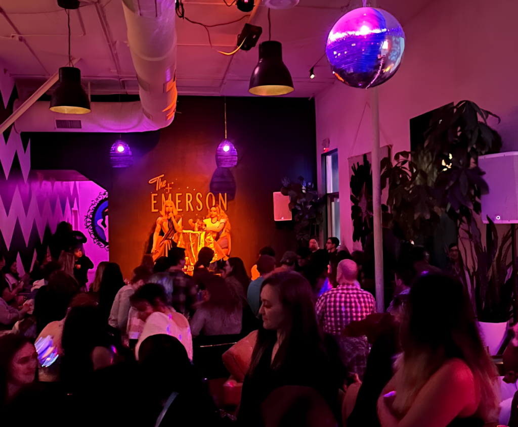 Crowd gathered inside The Emerson in Reno for a drag bingo fundraiser benefiting Eddy House.